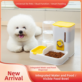 Automātiskais barotājs mājdzīvniekiem ar kaķa un suņa bļodu, ūdens un barība vienā, noņemams, 1100 g