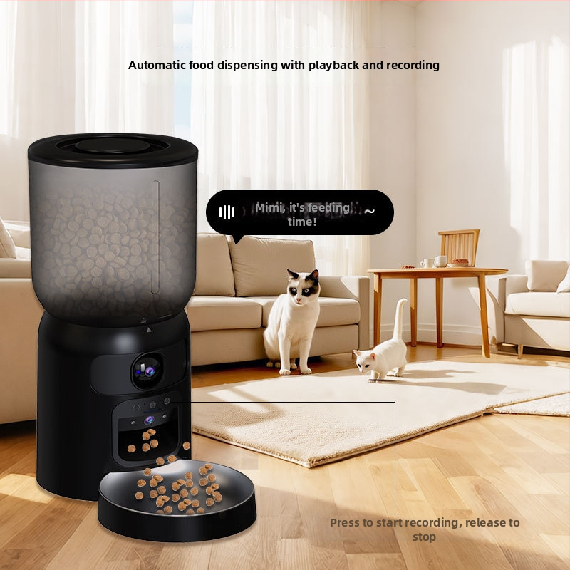 ICAM365 Pf4 Έξυπνος τροφοδότης κατοικίδιων με διπλό φακό και λέιζερ, ελέγχεται μέσω εφαρμογής, αυτοματοποιημένος προγραμματισμός και μερίδες, για σκύλους και γάτες, αποσπώμενος