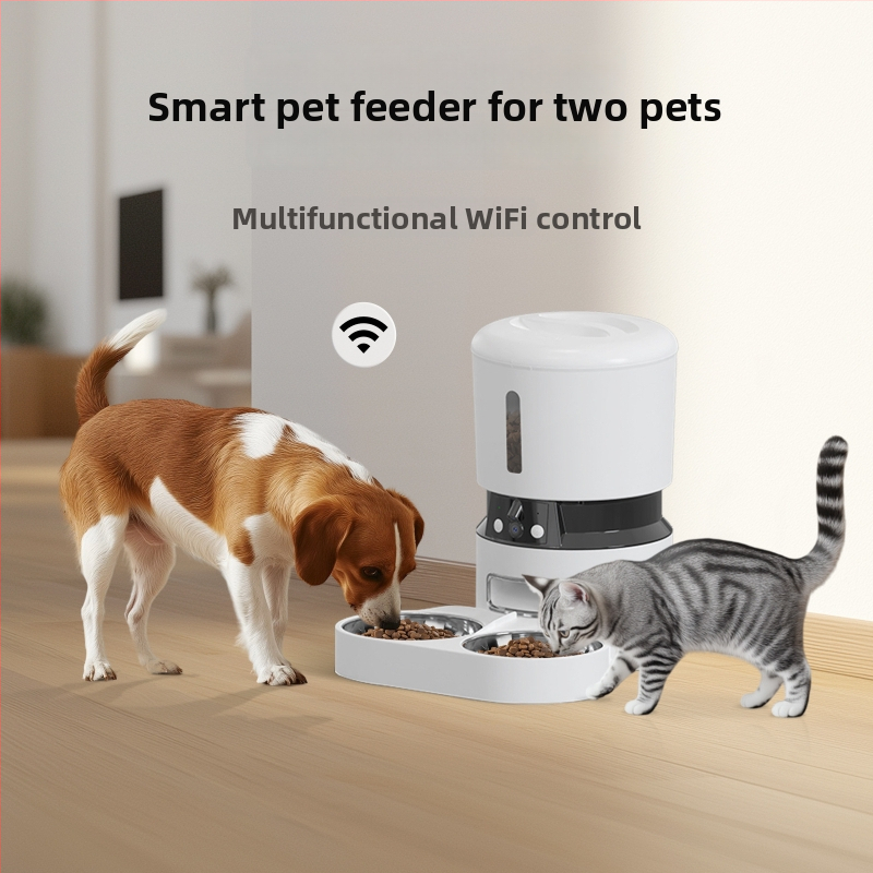 Έξυπνη αυτόματη ταΐστρα για γάτες και σκύλους - Μοντέλο M68V, με υποστήριξη εφαρμογής, χρονόμετρο και μεριδοποίηση, αποσπώμενη με κάμερα, 1,7 kg