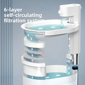 Kaķu ūdens dozators ar inteliģentu automātisko ciklu, noņemams, bezvadu sensors (nav nepieciešama lietotne)