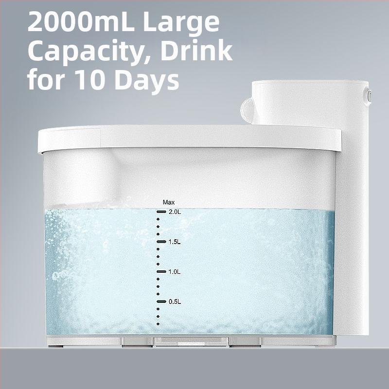 Kaķu ūdens dozators ar inteliģentu automātisko ciklu, noņemams, bezvadu sensors (nav nepieciešama lietotne)