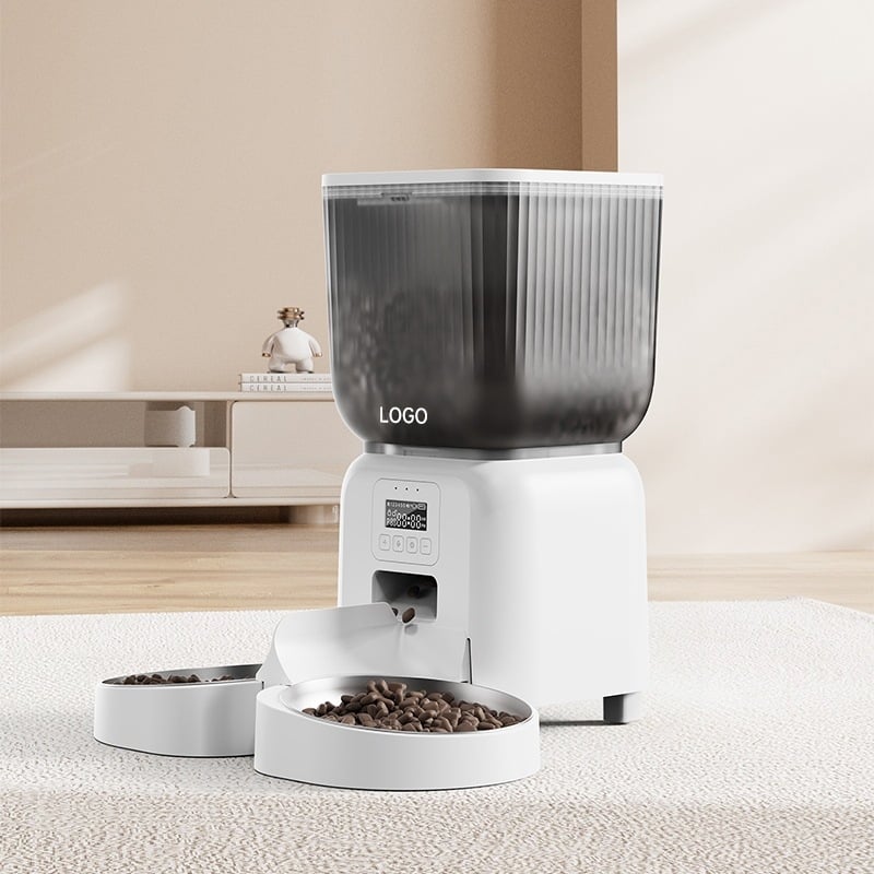 Смарт автоматичен хранилник за домашни любимци с неръждаема стоманена купа, 4,5 л капацитет, таймер за дозирано хранене, разглобяем, за кучета и котки