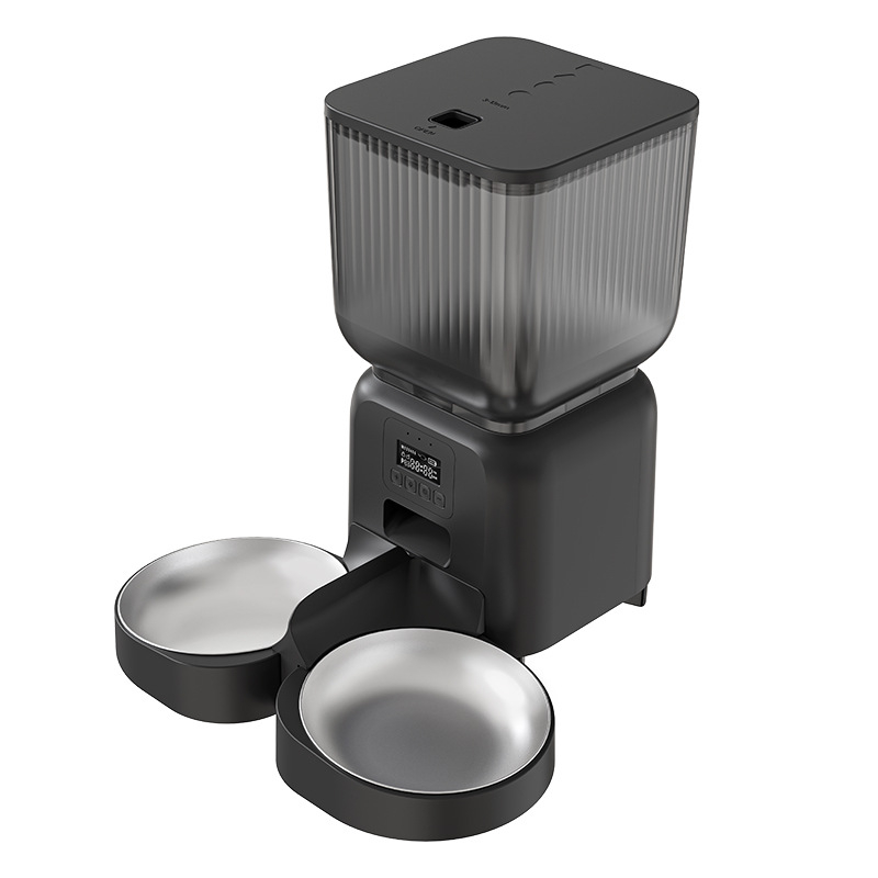 Смарт автоматичен хранилник за домашни любимци с неръждаема стоманена купа, 4,5 л капацитет, таймер за дозирано хранене, разглобяем, за кучета и котки
