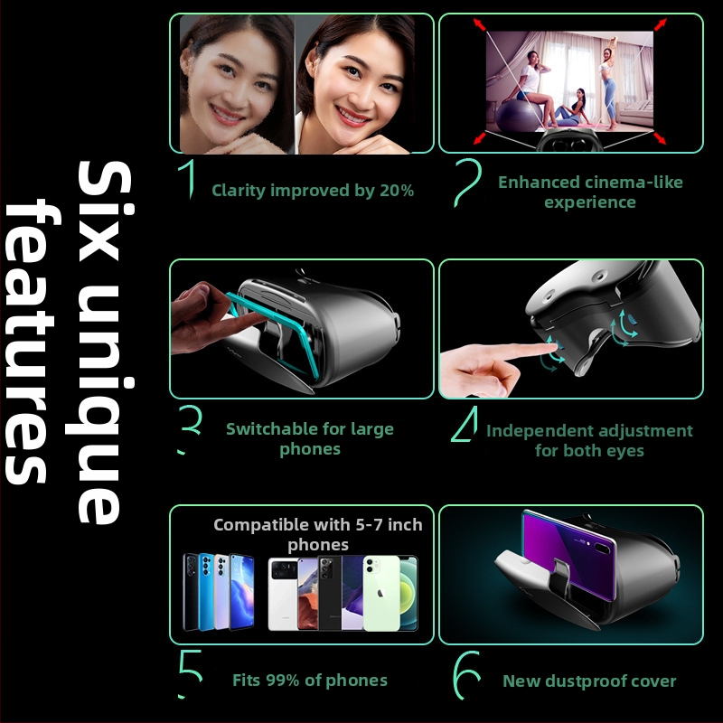 VRG Pro x7 Galvas uzliktas VR brilles Metaverse nolūkiem, 260 g, 2021. gada modelis, pilnvarots privātais zīmols, valsts garantija