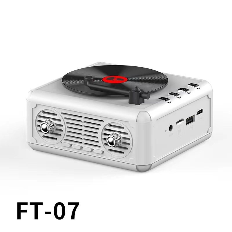 Retro mini bezvadu Bluetooth skaļrunis ar TF kartes slotu – 5W, iebūvēta 800-1000mAh baterija, Bluetooth 5.2, 60Hz-15kHz