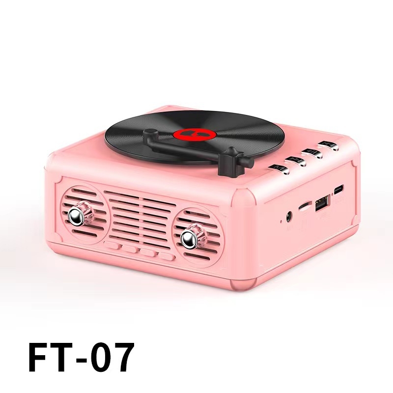 Retro mini bezvadu Bluetooth skaļrunis ar TF kartes slotu – 5W, iebūvēta 800-1000mAh baterija, Bluetooth 5.2, 60Hz-15kHz