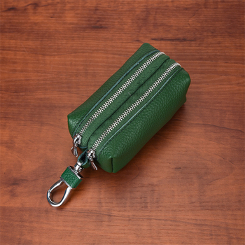 Raktų dėklas iš viršutinio sluoksnio karvės odos, didelė talpa, dvigubas siuvimas, unisex, tikra oda, monetų piniginė