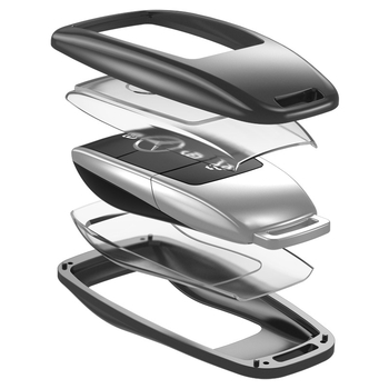 Κάλυμμα κλειδιού Mercedes-Benz από κράμα αλουμινίου | υψηλής ποιότητας, προσωποποιήσιμο, συμβατό με E-class, S-class, C260L, E200 σειρά