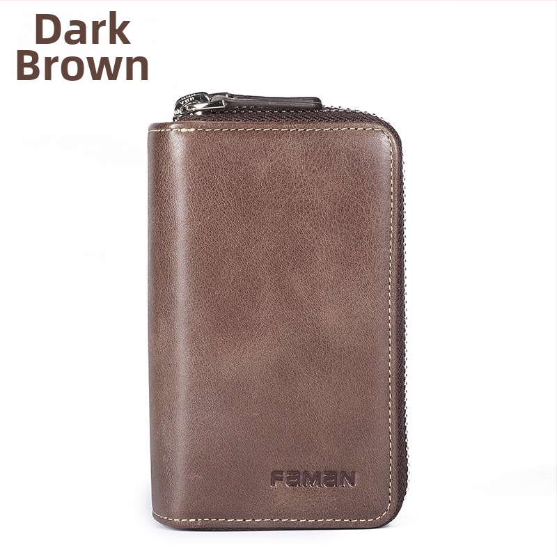 Raktų dėklas vyrams: natūrali oda, pirmojo sluoksnio galvijų oda, anti-fraud apsauga, miesto stilius