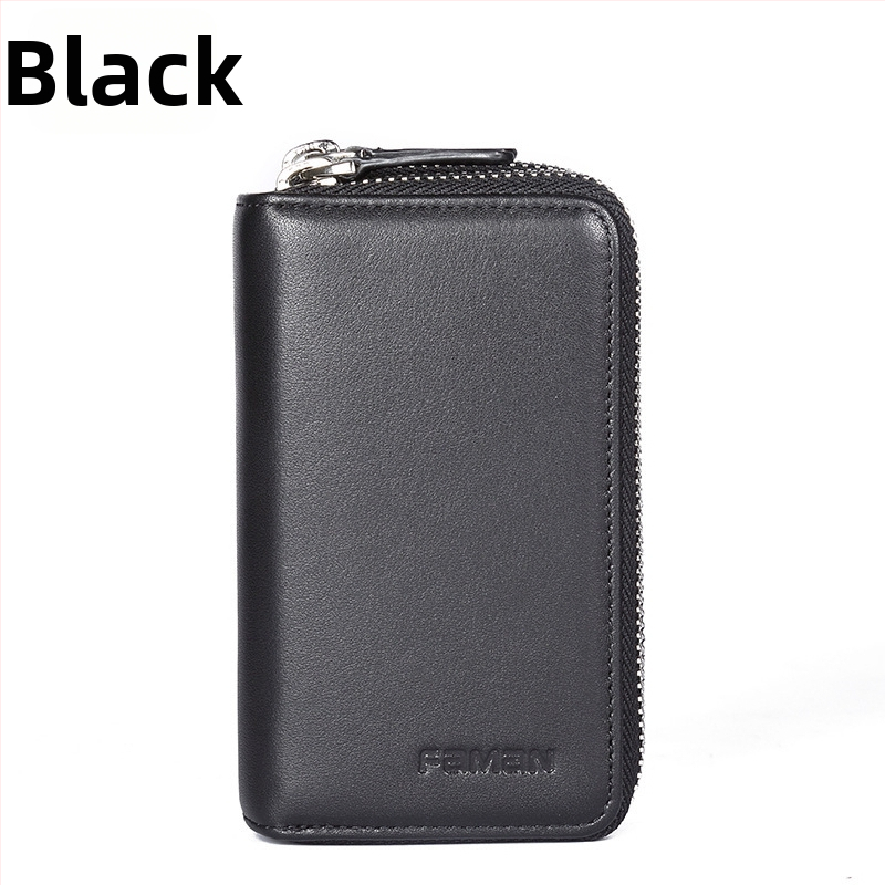 Raktų dėklas vyrams: natūrali oda, pirmojo sluoksnio galvijų oda, anti-fraud apsauga, miesto stilius