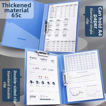Divkāršā stipruma klipu mapīte - PP materiāls, drukāts logotips, pielāgošana pieejama, licencēta privātā zīme