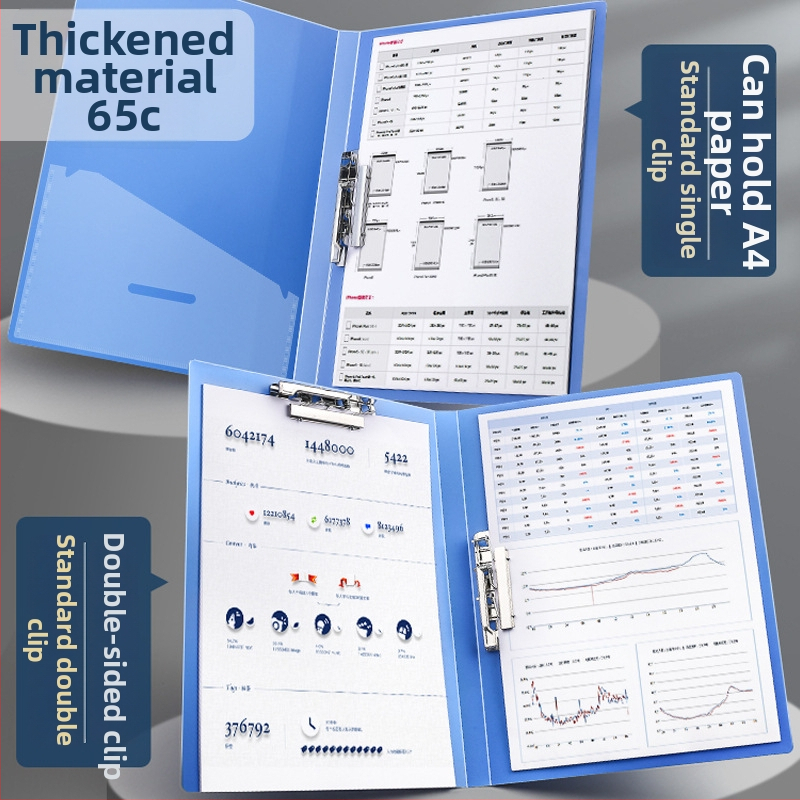 Divkāršā stipruma klipu mapīte - PP materiāls, drukāts logotips, pielāgošana pieejama, licencēta privātā zīme