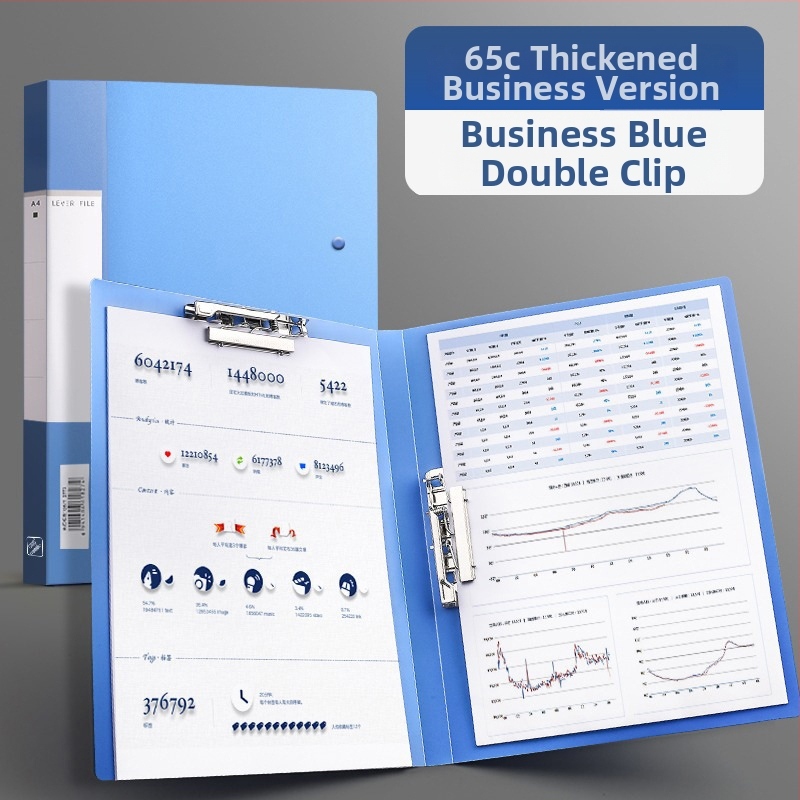 Divkāršā stipruma klipu mapīte - PP materiāls, drukāts logotips, pielāgošana pieejama, licencēta privātā zīme