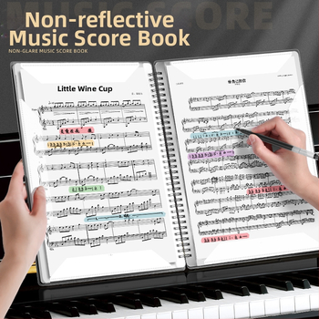 A4 partitūru klips, Lepu klips no Mesibo/meishubao, plastmasas, spirālis mehānisms, divpusējs caurspīdīgs ievietojums klavieru partitūrām