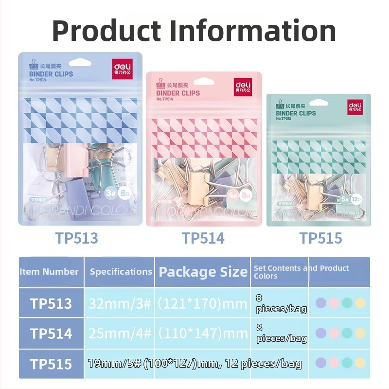 Rahakott Deli metallist klippide komplekt Tp513 Tp514 Tp515