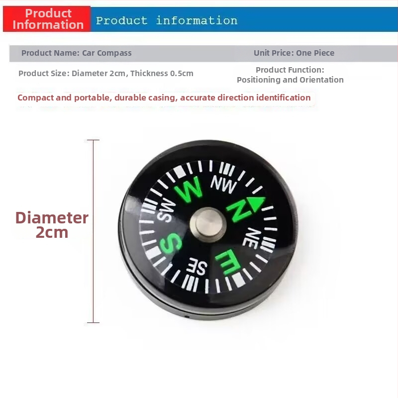 Ταξιδιωτική πυξίδα - Ανοξείδωτο ατσάλι, λειτουργία πυξίδα, αδιάβροχη