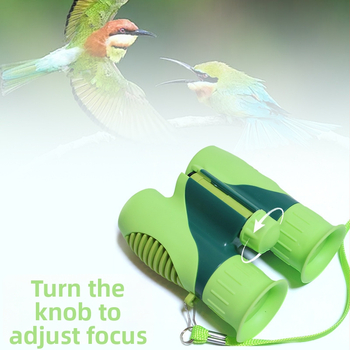 8x21-es nagyítású gyermek teleszkópos készlet, ABS tokkal, iránytűvel és karabinerrel, kültéri felfedezésekhez (4–6 évesek)