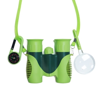 8x21-es nagyítású gyermek teleszkópos készlet, ABS tokkal, iránytűvel és karabinerrel, kültéri felfedezésekhez (4–6 évesek)