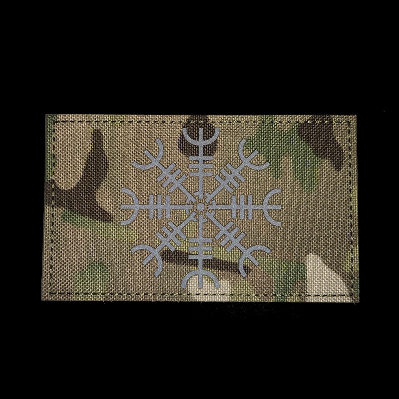 Back Hand нейлонова Velcro значка за морал с отпечатано лого Viking Odin и компас, рефлективни детайли — унисекс за костюми