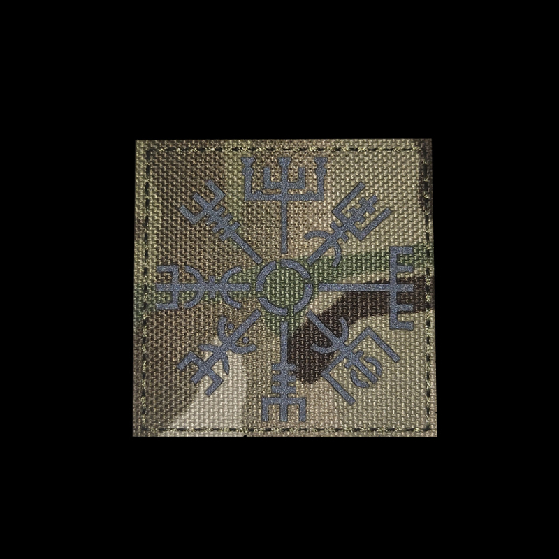 Back Hand нейлонова Velcro значка за морал с отпечатано лого Viking Odin и компас, рефлективни детайли — унисекс за костюми