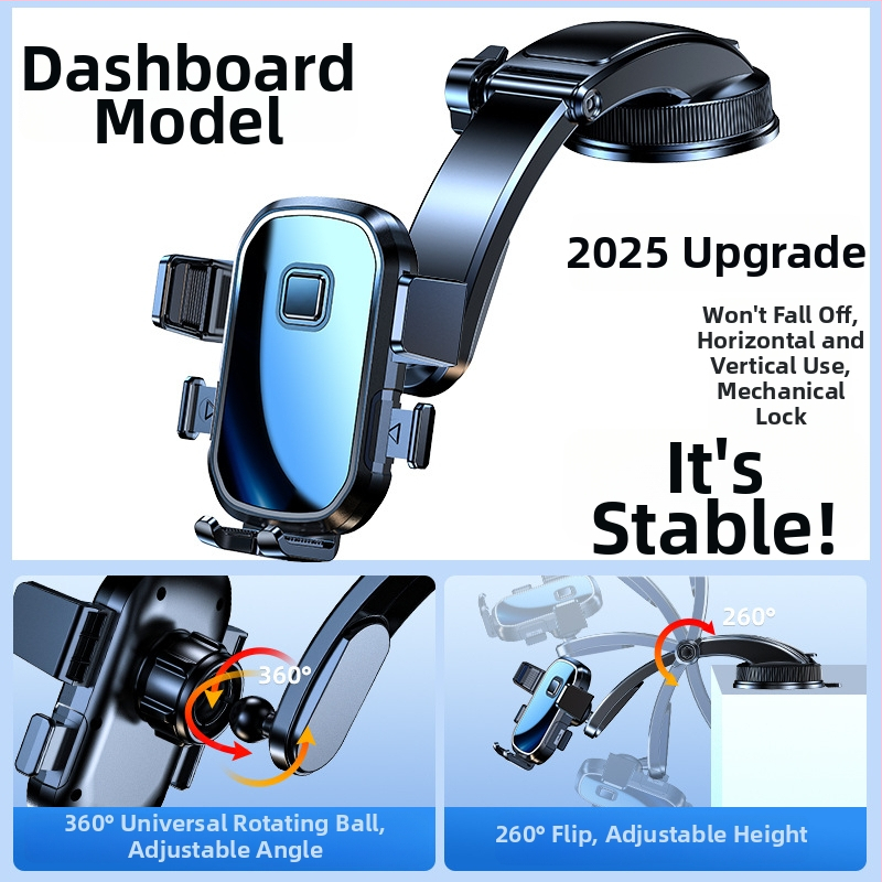 Suport pentru telefon auto cu ventuză, bază rotativă pe bord, universal pentru telefoane și navigație
