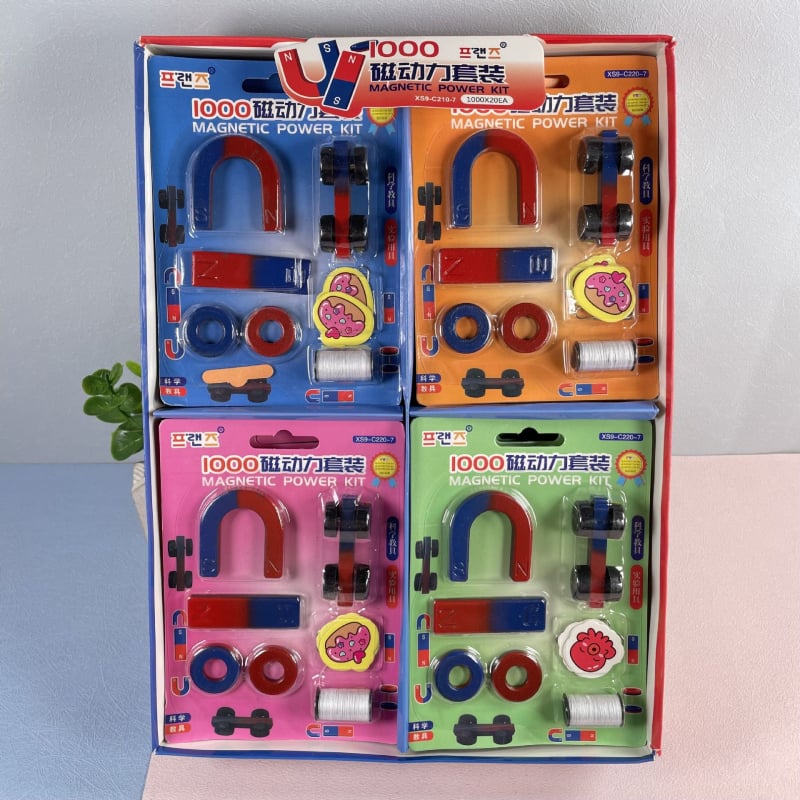 Fizika témájú mágneses játék-készlet DIY kísérletekhez, U-alakú mágnes, nem elektromos, 7–14 éveseknek