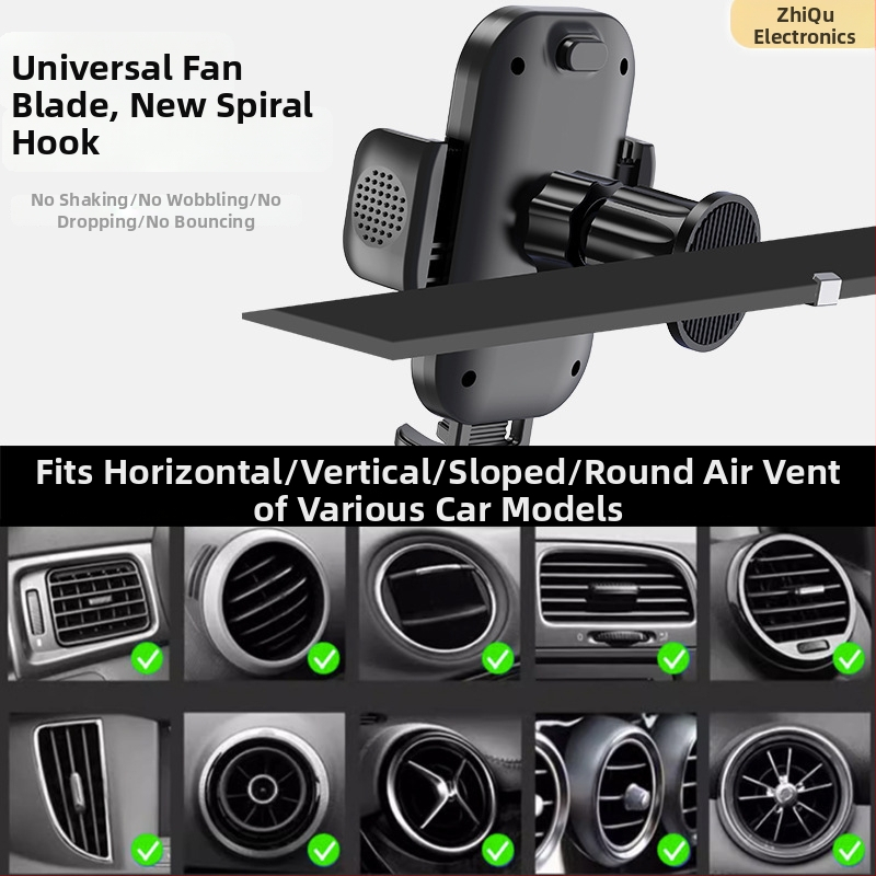 Suport universal pentru telefon auto cu bază de ventuză și suport de navigație rotativ