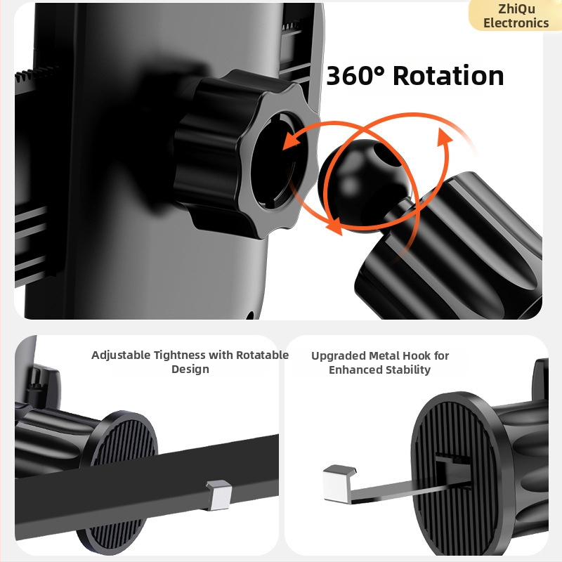 Suport universal pentru telefon auto cu bază de ventuză și suport de navigație rotativ