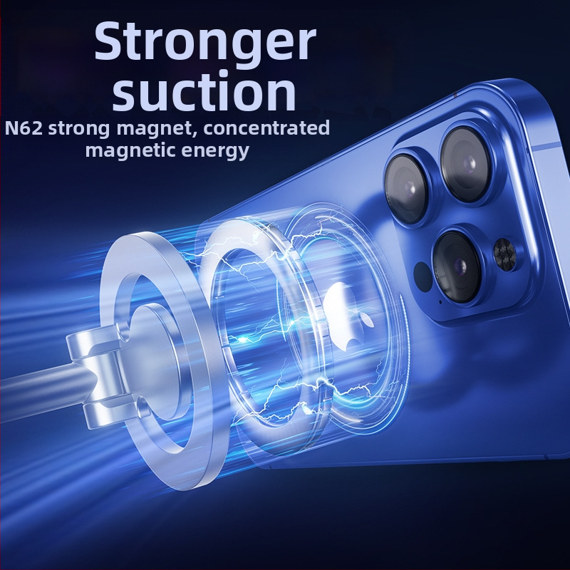 Θήκη κινητού αυτοκινήτου με MagSafe μαγνητικό στήριγμα, 360° περιστροφή, αναδιπλούμενο, εγκατάσταση στον ταμπλό με κόλλα