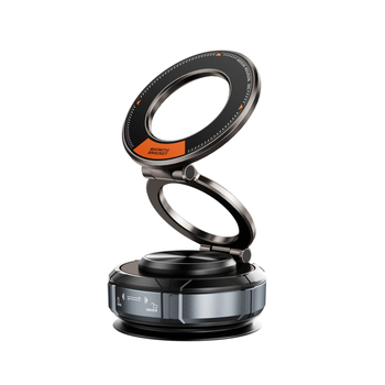 Autóba szerelhető mágneses telefontartó 360°-os forgatással, vákuumos rögzítés, kompatibilis az első üveggel, mágneses tartó, vezeték nélküli töltés