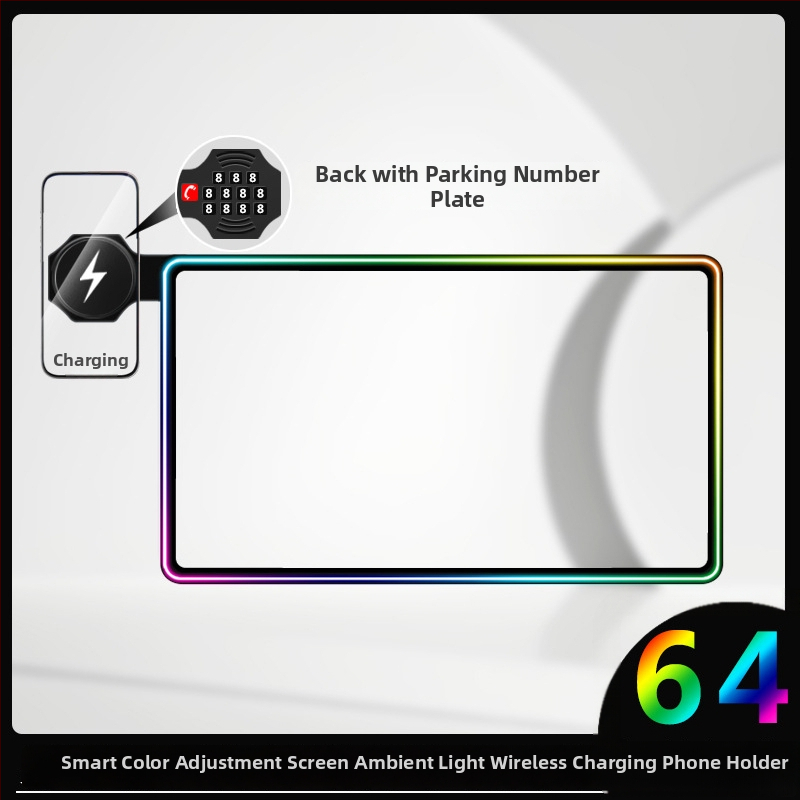 Držač za auto telefon s bežičnim punjenjem 15W, magnetski nosač, ambientno LED svjetlo, za instrument ploču Wuling Starlight