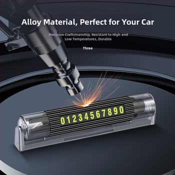 Αυτοκινητικό εργαλείο έκτακτης ανάγκης με μαγνητική αριθμητική πινακίδα και σφυρί διάτρησης παραθύρων, ABS+κράμα, 200 g, προσαρμογή