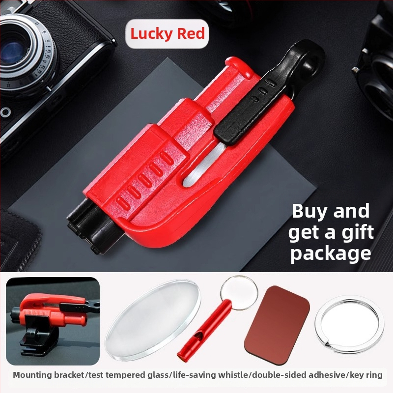 Automobilio langų laužtuvas – saugumo plaktukas | Prekės ženklas: Mairichi | Medžiaga: ABS + volframo plienas | Svoris: 0,19 kg | Daugiafunkcinis saugos plaktukas | Langų dūžimas per vieną sekundę