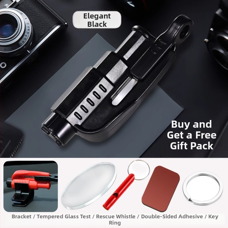 Automobilio langų laužtuvas – saugumo plaktukas | Prekės ženklas: Mairichi | Medžiaga: ABS + volframo plienas | Svoris: 0,19 kg | Daugiafunkcinis saugos plaktukas | Langų dūžimas per vieną sekundę