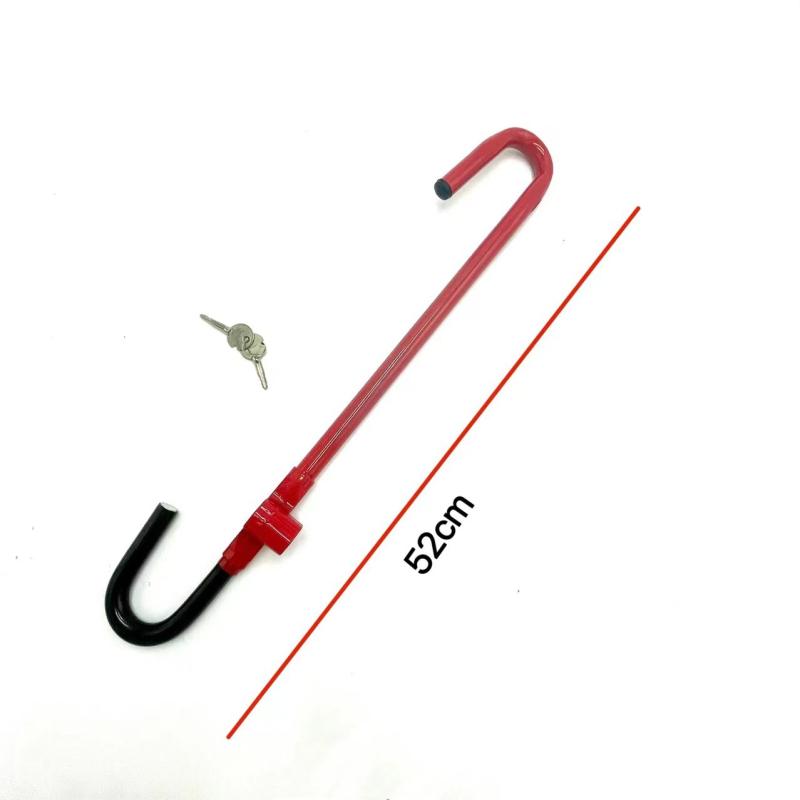 Заключване за волан на автомобил с регулируема телескопична конструкция, цилиндър Plum Blossom, корпус от желязна стомана, мултифункционално спирачно заключване