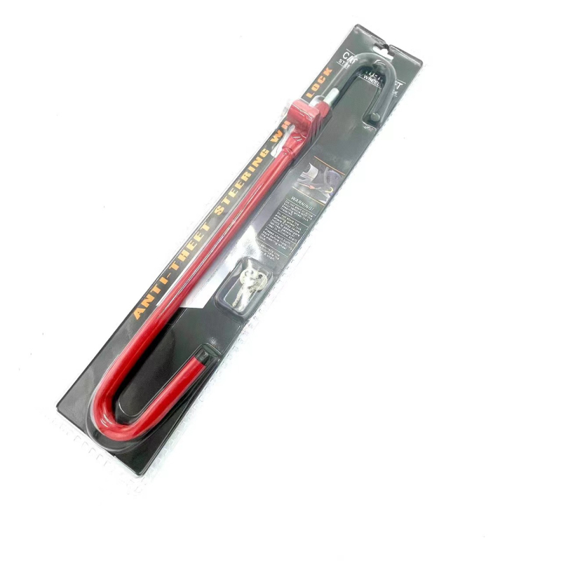 Заключване за волан на автомобил с регулируема телескопична конструкция, цилиндър Plum Blossom, корпус от желязна стомана, мултифункционално спирачно заключване