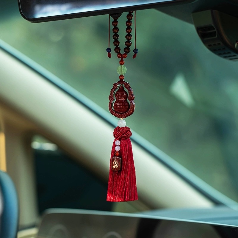 Auto privjesak od cinnabara, oblik tikve, porijeklo Hunan, proljeće 2024, srednjovjekovni stil, književni retro