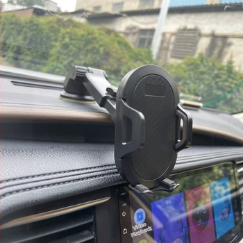 Teleskopski držač za telefon u automobilu s automatskim zaključavanjem, univerzalni klip, karbonska vlakna, vakuumska čašica za pričvršćivanje na vjetrobransko staklo