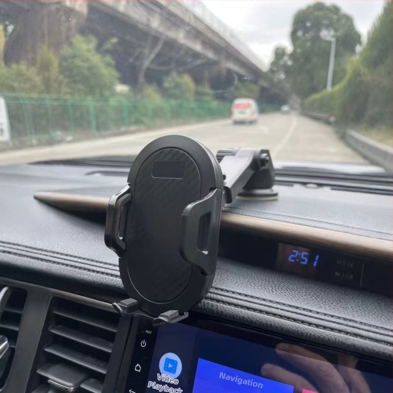 Teleskopinis automobilių telefono laikiklis su automatišku užrakinimu, universali klips, anglies pluošto laikiklis, tvirtinimas prie priekinio stiklo