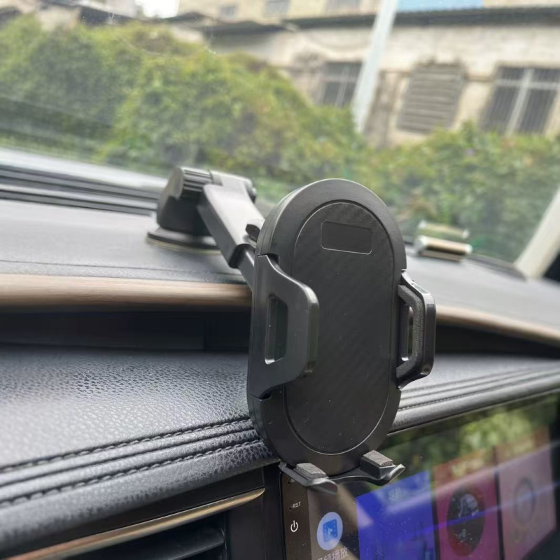 Teleskopski držač za telefon u automobilu s automatskim zaključavanjem, univerzalni klip, karbonska vlakna, vakuumska čašica za pričvršćivanje na vjetrobransko staklo