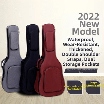 Gitāras soma, ūdensnecaurlaidīga, 20 mm bieza putu pamatne, plecu siksnas ar gaisa spilvenu, poliestera–kokvilnas materiāls, Oxford oderde