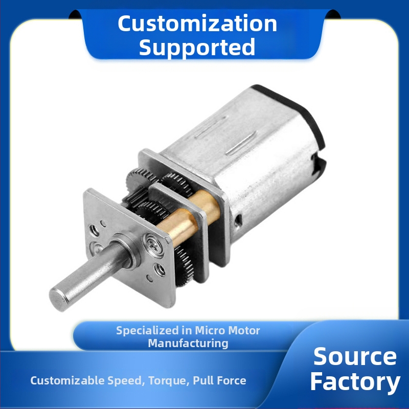N20 mikromotors ar 12:1 reduktoru, 3V-12V darbība, zems trokšņa līmenis, piemeklēts viedajai slēdzenei