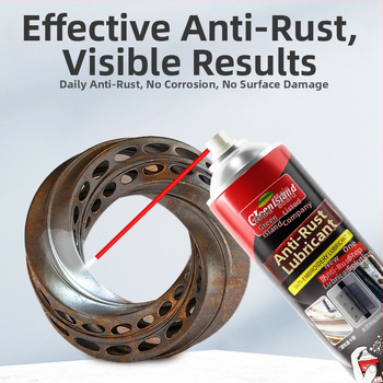 Daugiafunkcinis valymo priemonė su tepalų anti-rūdys purškiama – tirpdo alyvos dėmes, šalina pelėsius ir rūdimą; tinka transporto priemonėms, buitinėms technikoms, virtuvei ir voniai.