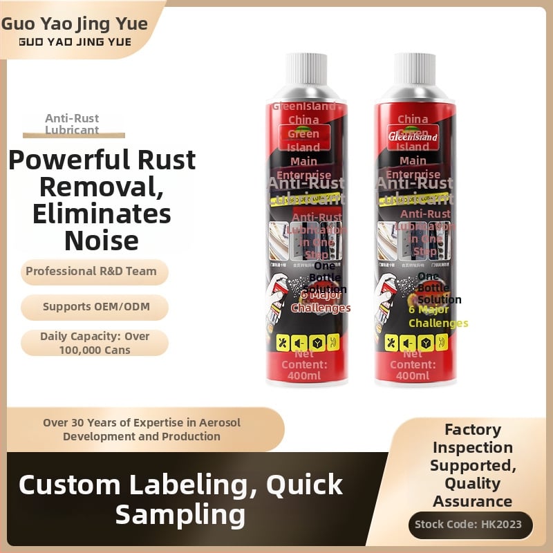 Daugiafunkcinis valymo priemonė su tepalų anti-rūdys purškiama – tirpdo alyvos dėmes, šalina pelėsius ir rūdimą; tinka transporto priemonėms, buitinėms technikoms, virtuvei ir voniai.