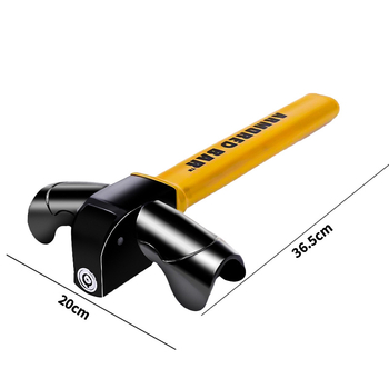 Automašīnas stūres bloķētājs, T-veida, metāla, modeļa BY-1565, universāla saderība ar transportlīdzekļiem, atslēgas cilindrs plum