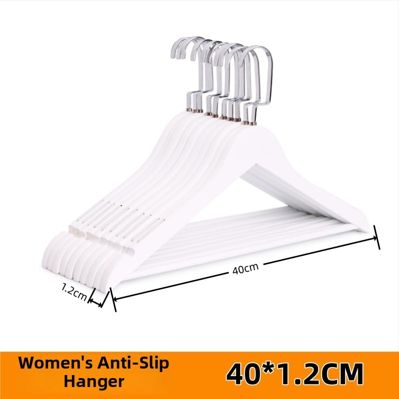 Masyvaus medžio drabužių pakabiklis su plokščiu kabliu, įdubos anti-slip juostelė, abiejų pusių briaunos, be įbrėžimų – modelis CJWMC23