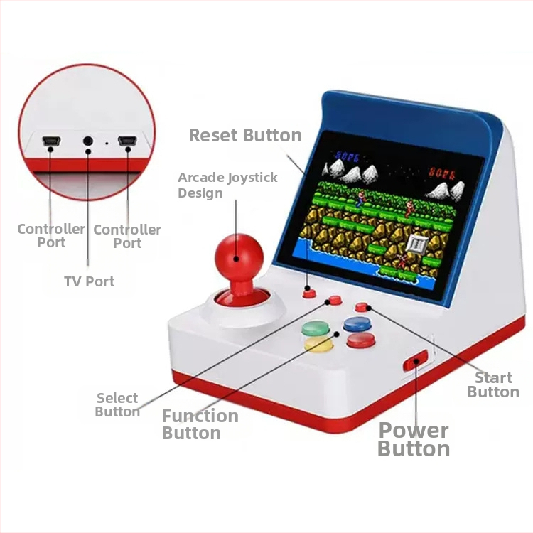 A6 Mini Džojstika Spēļu Konsole - Retro Portatīvā, Plants vs. Zombies, Diviem Spēlētājiem, Vadu Savienojums, 1GB Atmiņa