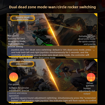 Jemdo Xuanwu bežični gamepad s dvostrukim Hall joystickima, USB-C, kompatibilan sa Switch/PC/Steam/iOS/Android