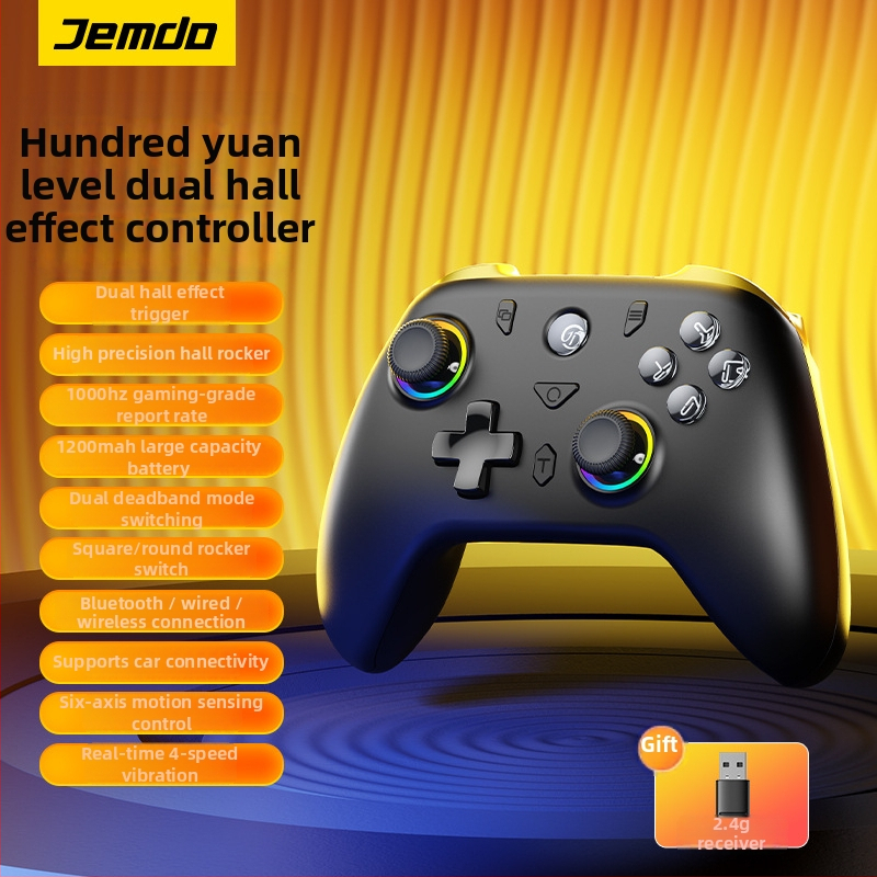 Jemdo Xuanwu bežični gamepad s dvostrukim Hall joystickima, USB-C, kompatibilan sa Switch/PC/Steam/iOS/Android