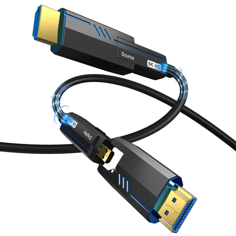 Καλώδιο HDMI οπτικών ινών, HDMI προς HDMI, μοντέλο TJ-A144-1, μήκος 1–100 m, επίχρυσο